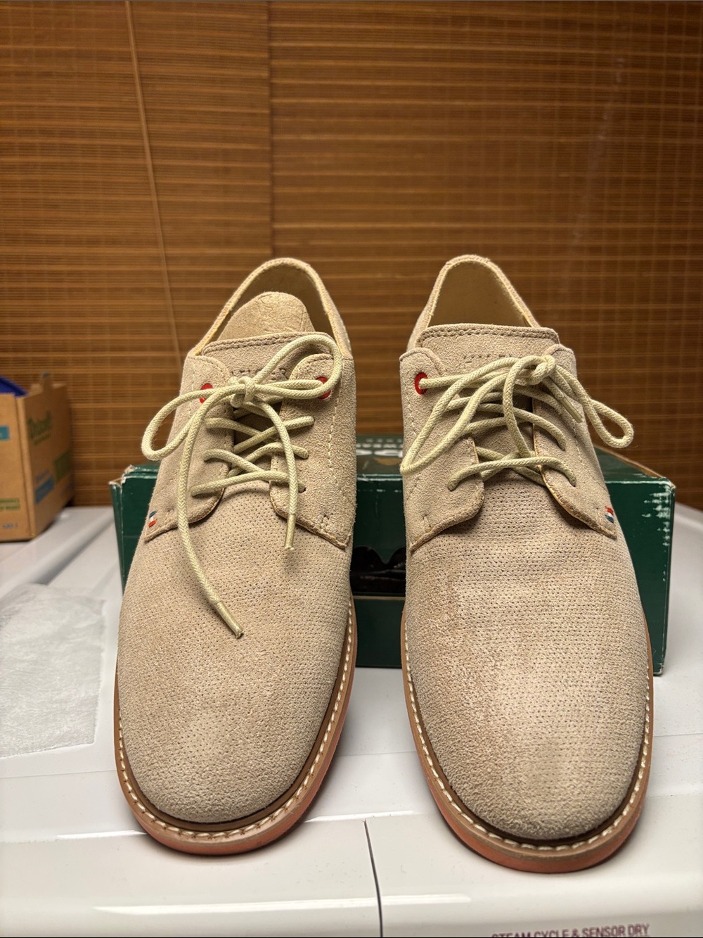 Tommy Hilfiger Beige Suede Lace-Up Derby Shoes